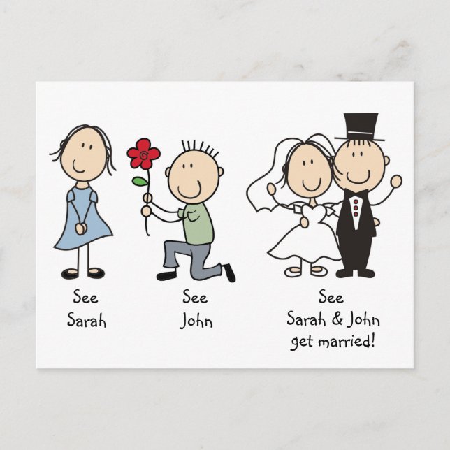 Cartes postales pour annoncer la date de mariage a (Devant)