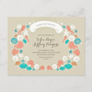 Cartes postales pour annoncer un mariage à la plag