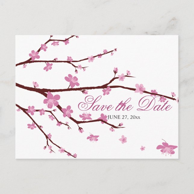 Cartes postales pour le mariage sous les cerisiers (Devant)