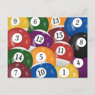 Cartes postales pour les 15 ans avec billes de bil