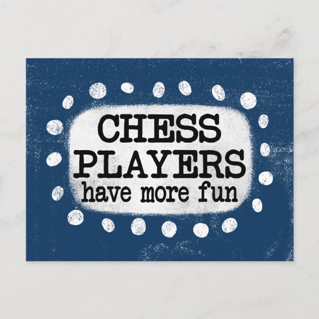 Cartes postales pour les joueurs d'échecs s'amusen (Devant)