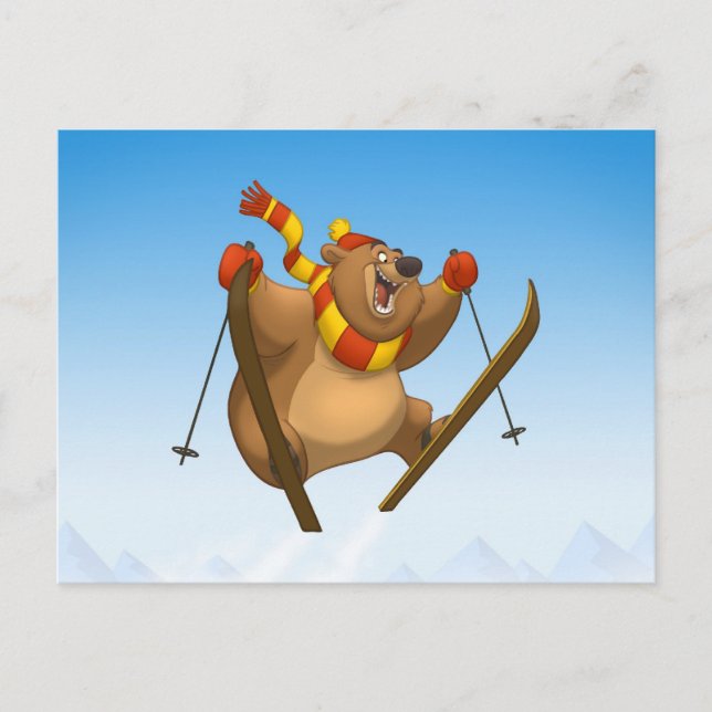 Cartes postales pour les ours à ski (Devant)