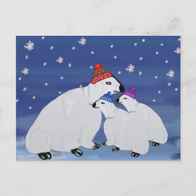 Cartes postales pour les vacances d'hiver des ours (Devant)