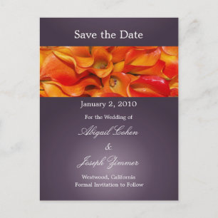 Cartes postales pour sauvegarder la date, callas o