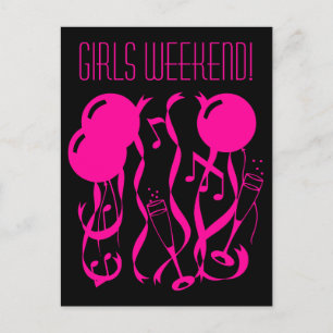 Cartes postales pour week-end entre filles Rose