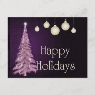 Cartes postales pourpres d'arbre bonnes fêtes