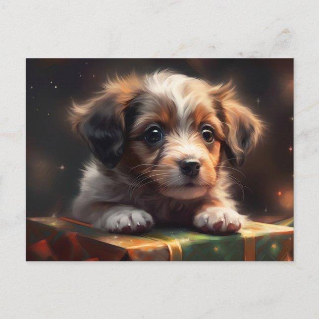Cartes Postales Puppy Noël (Devant)