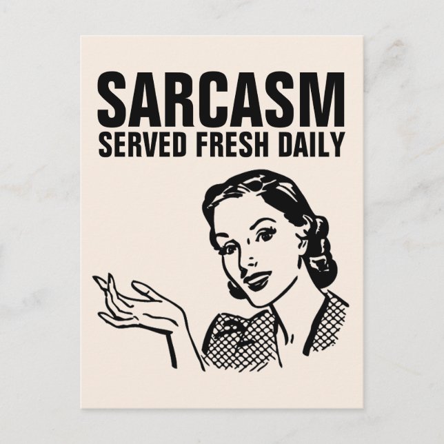 CARTES POSTALES RÉTRO FUNNY 1950, SARCASM (Devant)