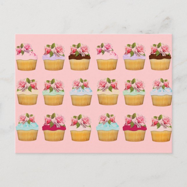 Cartes postales roses Cupcakes (Devant)
