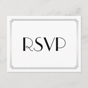 Cartes postales RSVP Art Déco Gatsby Silver Weddin