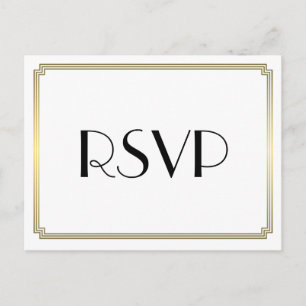 Cartes postales RSVP Art Déco Great Gatsby Gold We