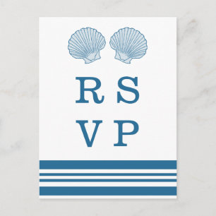 Cartes postales RSVP bleu blanc