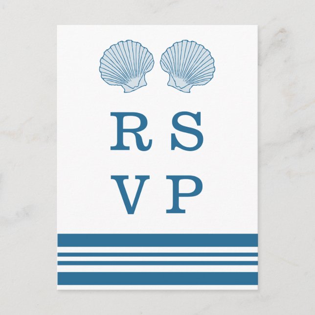 Cartes postales RSVP bleu blanc (Devant)