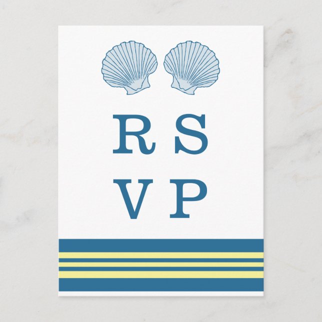 Cartes postales RSVP bleu Jaune (Devant)