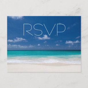 Cartes postales RSVP Blue Beach Wedding