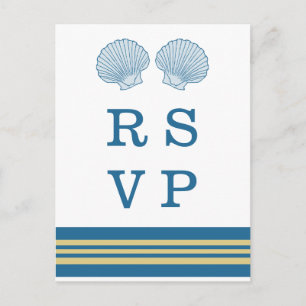 Cartes postales RSVP Blue Gold