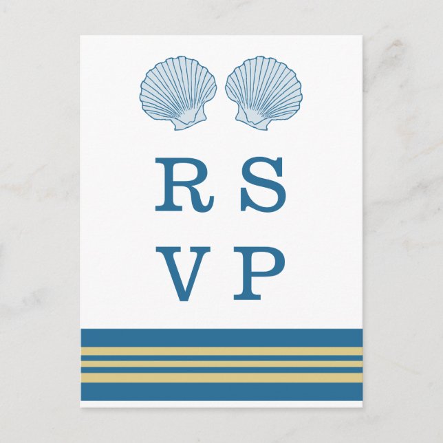 Cartes postales RSVP Blue Gold (Devant)