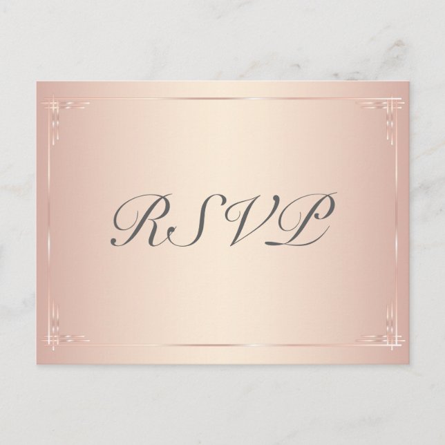 Cartes postales RSVP Blush Wedding Elegant (Devant)