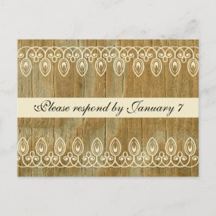 Cartes postales RSVP Bois, teinte or