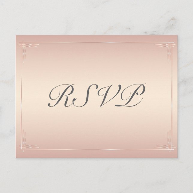 Cartes postales RSVP de mariage blanc élégant (Devant)