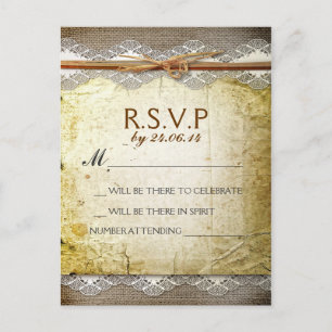 cartes postales rsvp de mariage en détresse rustiq