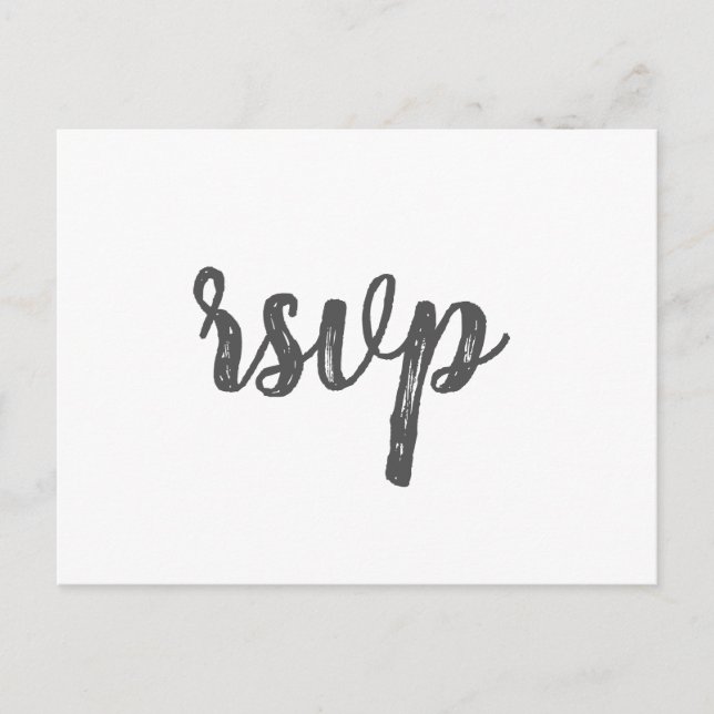 Cartes postales rsvp de mariage gris simple (Devant)
