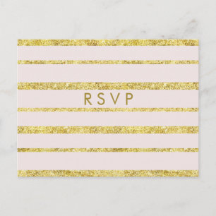 Cartes Postales RSVP De Mariage Rose Avec Effet Fo
