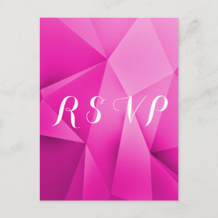 Cartes postales RSVP de mariage rose bijou