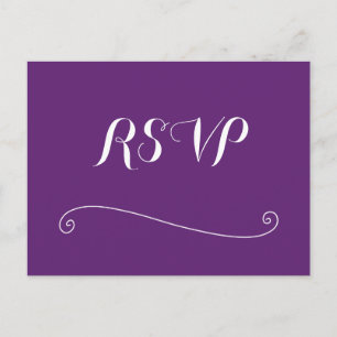 Cartes postales RSVP de mariage violet personnalis