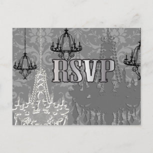 Cartes postales RSVP gris, noir et argent