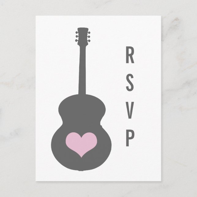 Cartes postales RSVP Gris/Rose (Devant)