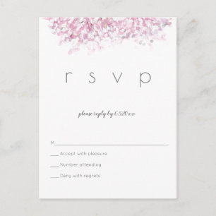 Cartes postales rsvp mariage en fleurs de cerisier