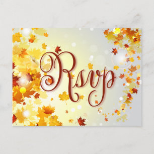 Cartes postales RSVP Mariages de automne colorées 