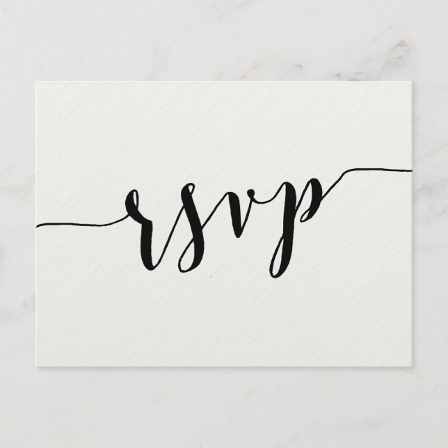 Cartes postales RSVP Noir Et Blanc Calligraphie Ma (Devant)