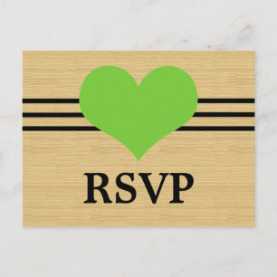 Cartes postales RSVP pour le coeur de bois, vert