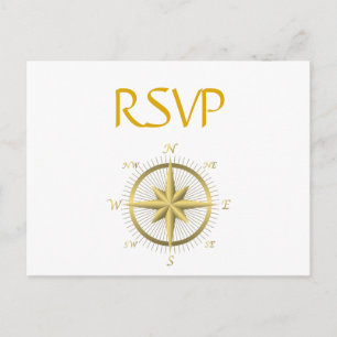 Cartes postales RSVP pour mariage nautique blanc
