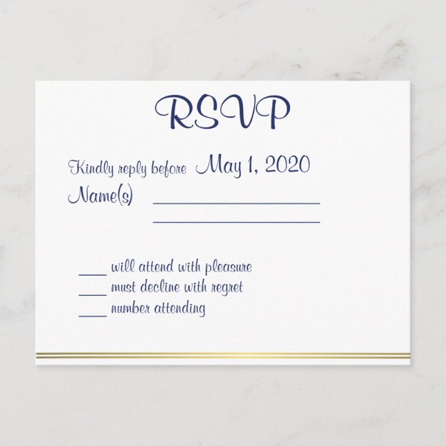 Cartes postales RSVP pour mariage nautique blanc (Devant)