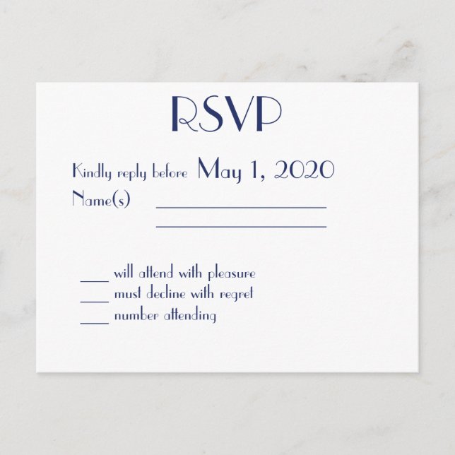 Cartes postales RSVP pour mariage nautique blanc (Devant)