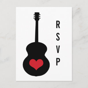 Cartes postales RSVP Red/Black Guitar Heart