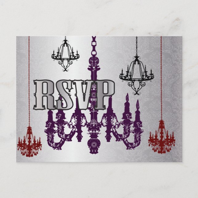 Cartes postales RSVP Red, Purple et Silver (Devant)