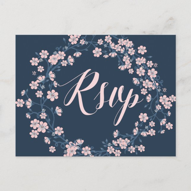 Cartes postales RSVP Romantique Floral Wedal (Devant)