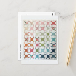 Cartes postales rubans et courtepointe Rose