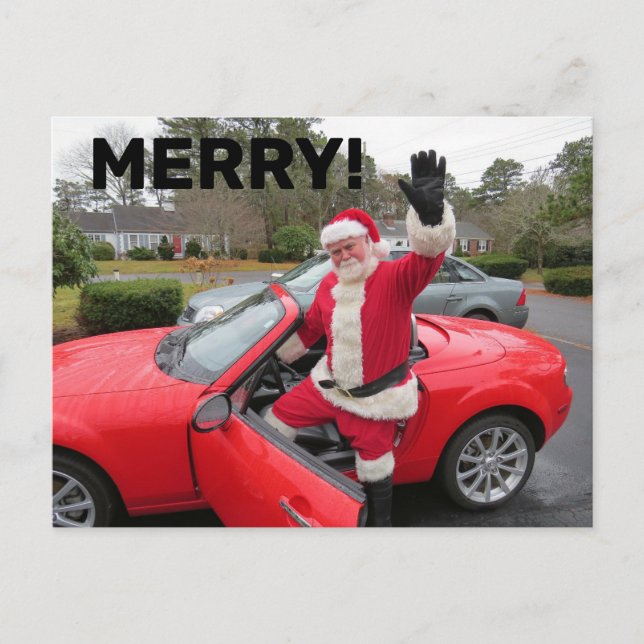 Cartes postales SANTA CLAUS SPORTSCAR CHRISTMAS (Devant)