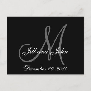 Cartes postales 'Sauver la date' avec monogramme