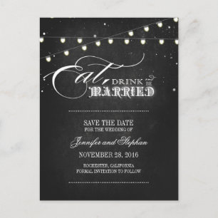 Cartes postales SAVE THE DATE avec Manger boire et