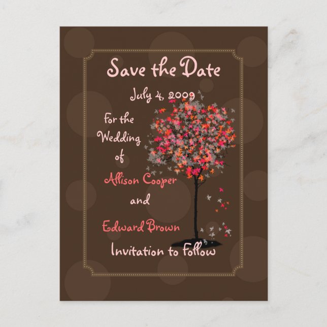 Cartes postales Save the Date fudge au chocolat su (Devant)