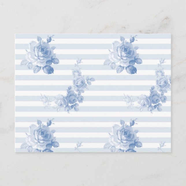 Cartes postales "Seaside Garden Stripe" en bleuet (Devant)