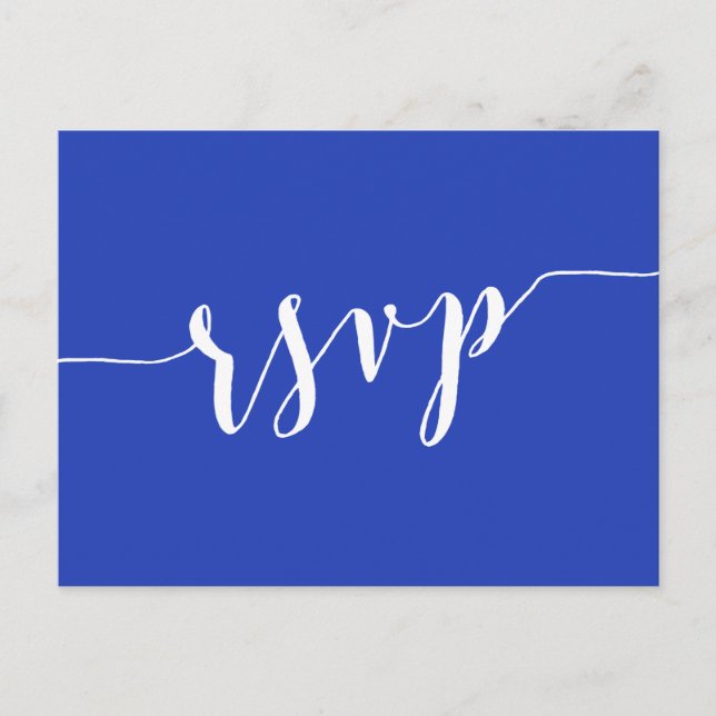 Cartes postales simples Royal Blue Wedding RSVP (Devant)