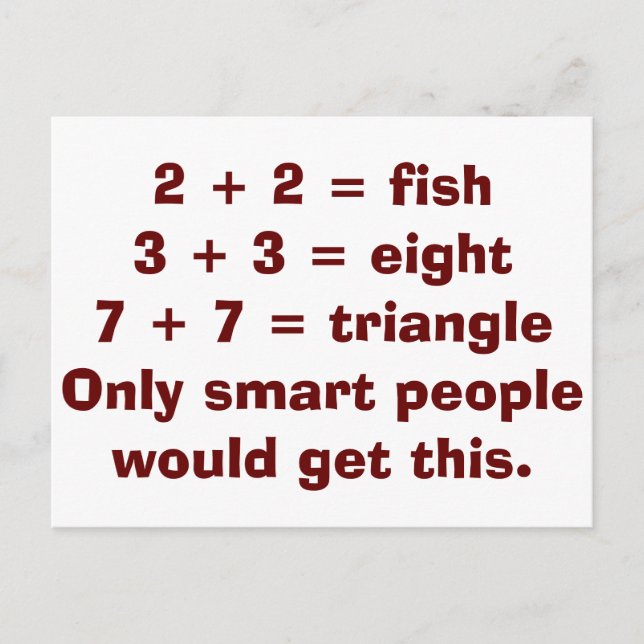 Cartes postales Smart People Math (Devant)