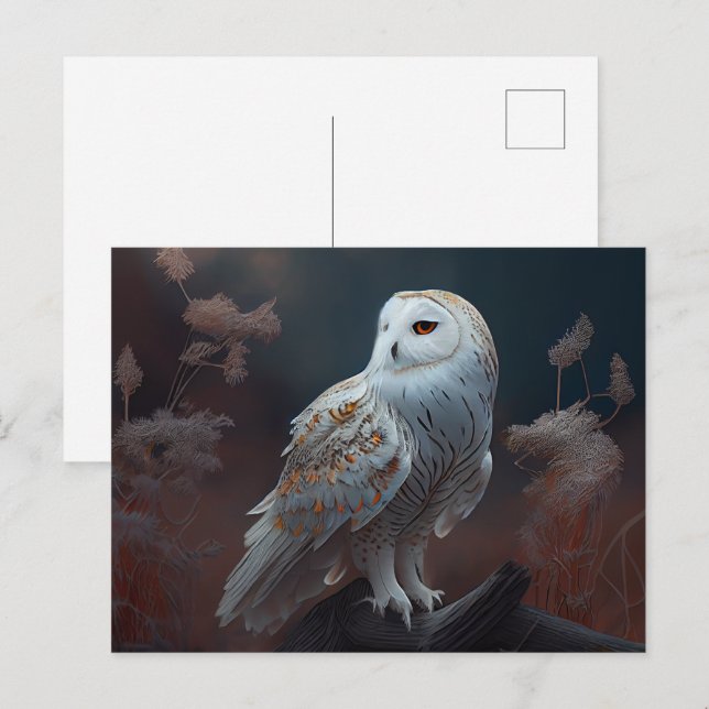 Cartes Postales snowy owl (Devant / Derrière)